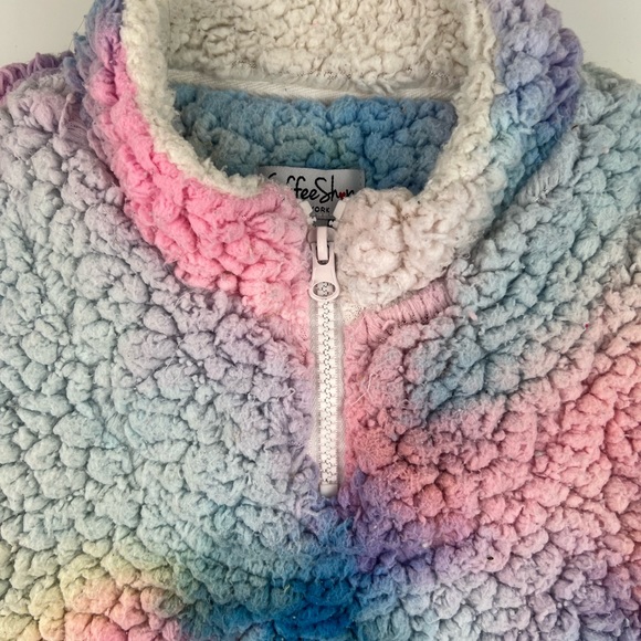 Coffee Shop Rainbow Sherpa Pullover {6x} - Picture 2 of 10
